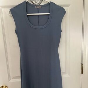 Never worn Evolution sleeveless scoop neck dress. Dusty blue